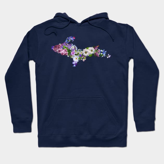 Upper Peninsula Flowers Outline Hoodie by Jarrodjvandenberg